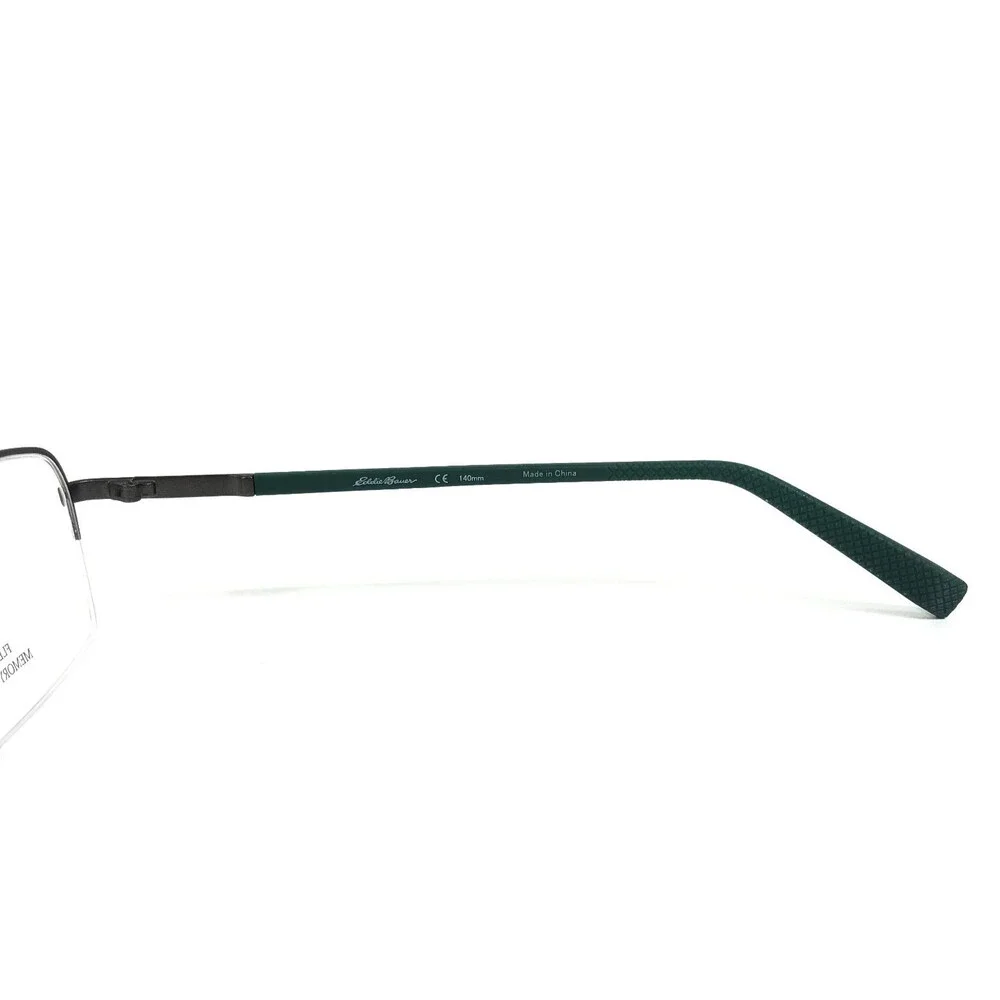 Eddie Bauer Eyeglasses Frame EB32035 BK Black Green Rectangle Half Rim 55-19-140